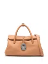 Zanellato Dotta Centauro Small Tote Bag In Leather In Nude