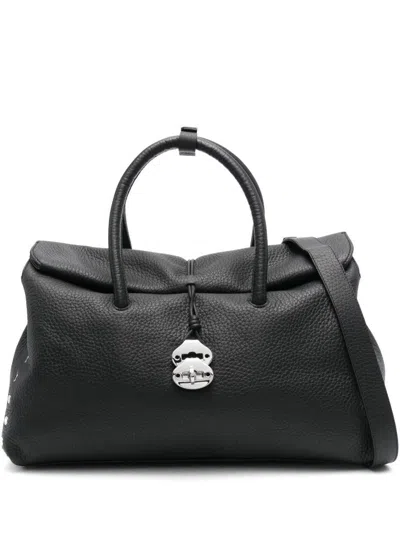 Zanellato Dotta Centauro Xl Leather Handbag In Black