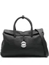 Zanellato Structured Leather Handbag With Dual Handles In Black