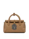 Zanellato Dotta Centauro Baby Small Leather Handbag In Brown