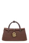 Zanellato Dotta Centauro Small Grained Leather Handbag In Brown
