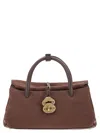 Zanellato Dotta Centauro Small Grained Leather Handbag In Brown