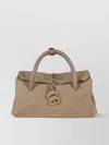 Zanellato Textured Soft Leather Shoulder Bag With Lock Closure