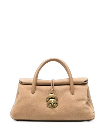 Zanellato Dotta Jones Small Leather Handbag In Neutral