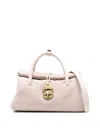 Zanellato Dotta Jones Small Suede Leather Handbag In Sand