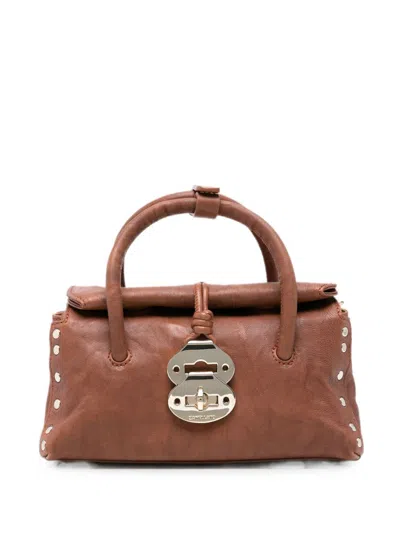 Zanellato Dotta Officina Baby Leather Handbag In Brown