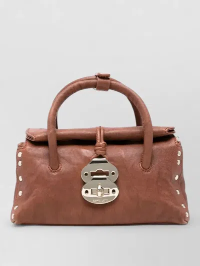 Zanellato Dotta Baby Studded Leather Tote Bag In Purple