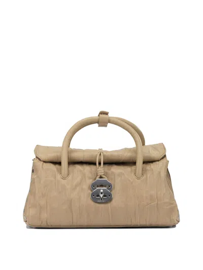 Zanellato Dotta Pleated Handbags Beige In Brown