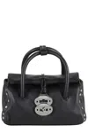 Zanellato Mini Leather Handbag Featuring Textured Finish In Black