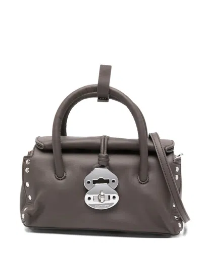 Zanellato Dotta Saeta Baby Leather Handbag In Brown