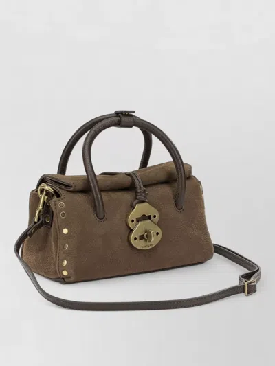 Zanellato Dotta Shoulder Bag Adjustable Strap Top Handle In Brown