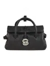 Zanellato Small Dotta Leather Top Handle Bag In Black