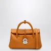 Zanellato Dotta Small Leather Bag Orange In Brown