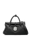 Zanellato Dotta Small Bag In Hammered Leather In Black