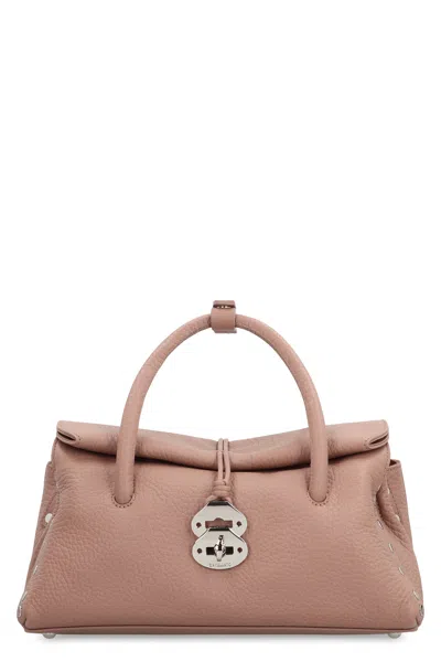 Zanellato Dotta Small Bag In Hammered Leather In Brown