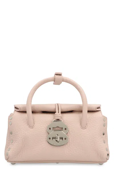 Zanellato Dotta Small Bag In Hammered Leather In Pink