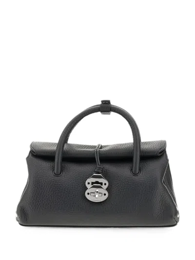 Zanellato Dotta Small Grain Leather Tote Bag In Black