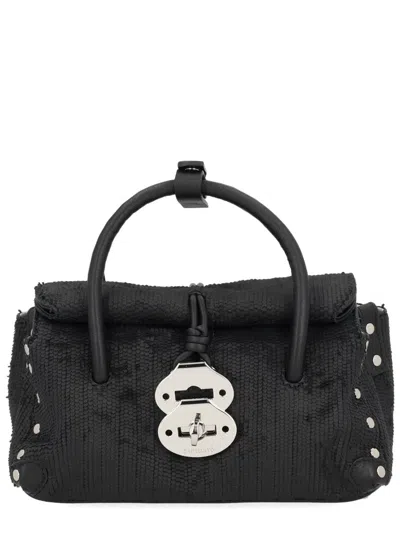 Zanellato Dotta Small Smooth Leather Bag In Black