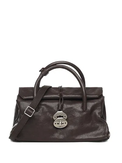 Zanellato Dotta® Studded Leather Tote Bag In Brown