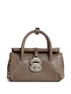 Zanellato Dotta Tabacco Baby Small Leather Handbag In Gray