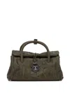 Zanellato Pleated Design Hand Bag With Detachable Strap In Green