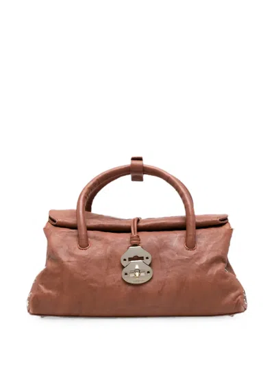 Zanellato Dotta Officina Small Leather Shoulder Bag In Brown