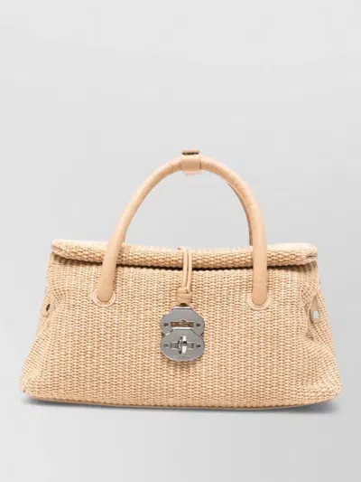 Zanellato Mini Woven Tote With Artistic Accents In Neutral