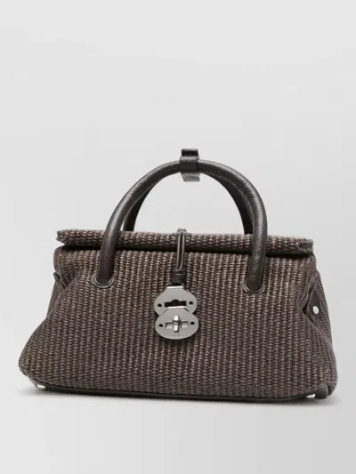 Zanellato Dotta Vimini Small Tote Handbag Woven In Brown