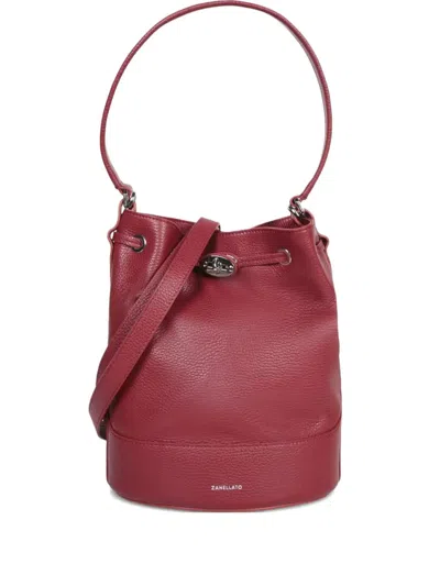 Zanellato Drawstring Top Handle Shoulder Bag In Red