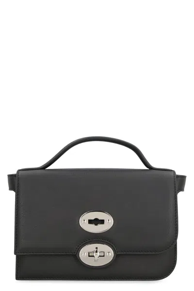 Zanellato Fashion Forward Black Leather Handbag From  Fw23 Collection For Women