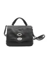 Zanellato Small Leather Handbag With Adjustable Shoulder Strap In Black