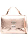Zanellato Small Postina Metallic Leather Tote Bag In Golden