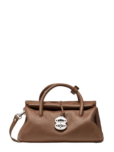 Zanellato Grained Leather Top-handle Satchel In Brown