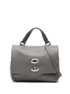 Zanellato Postina Rimboccata Tokyo Baby Leather Handbag In Gray