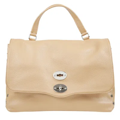 Zanellato Hammered Leather Handbag With Double Turn-lock Closure In Multi