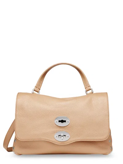 Zanellato Hammered Leather Postina Daily Crossbody Bag In Pink