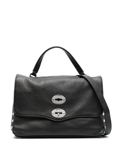 ZANELLATO HAMMERED LEATHER SMALL TOTE WITH TWIST-LOCK CLOSURE