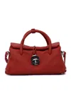 Zanellato Structured Red Leather Handbag With Distinctive Clasp In Red