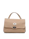 Zanellato Textured Calf Leather Messenger Bag In Beige