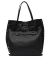 Zanellato Black Leather Tote Bag With Decorative Studs In Black