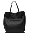 Zanellato Black Leather Tote Bag With Decorative Studs
