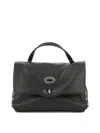 Zanellato Small Postina Smooth Leather Shoulder Bag In Black