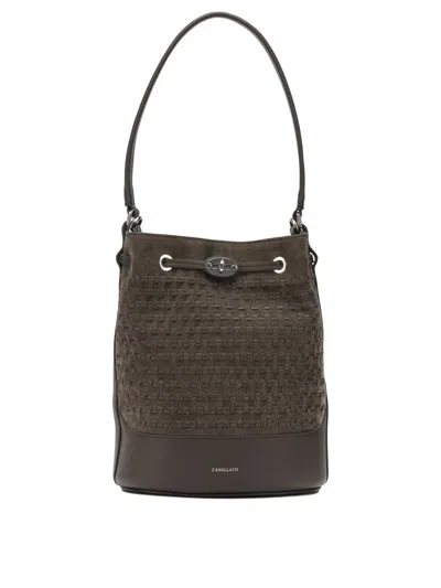 Zanellato Shoulder Bag Adjustable Strap Metal Hardware In Brown
