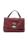 Zanellato Postina Tabacco Baby Leather Handbag In Red