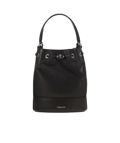 Zanellato Handle Shoulder Bag In Black