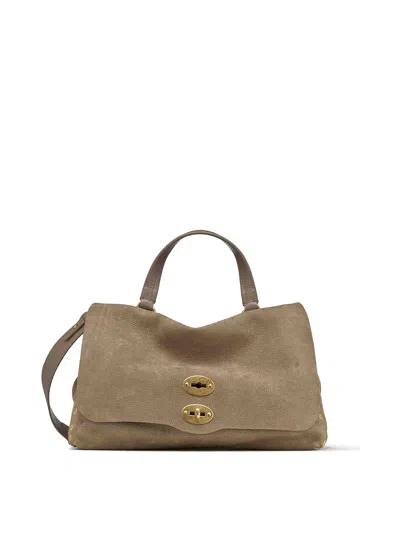 Zanellato Jones Large Brown Postcase Bag In Gray