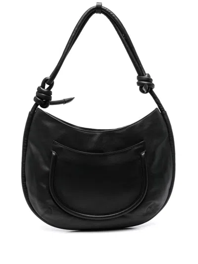 Zanellato Knot-detail Leather Shoulder Bag In Black Nero