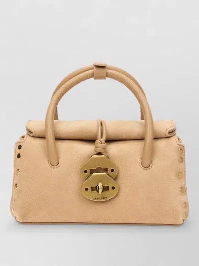 Zanellato Baby Dotta Studded Leather Tote Bag In Neutral