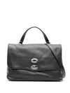 Zanellato Large Postina Leather Tote Bag In Black