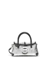 Zanellato Structured Textured Silver-lambskin Handbag With Twist Lock Closure In Silver